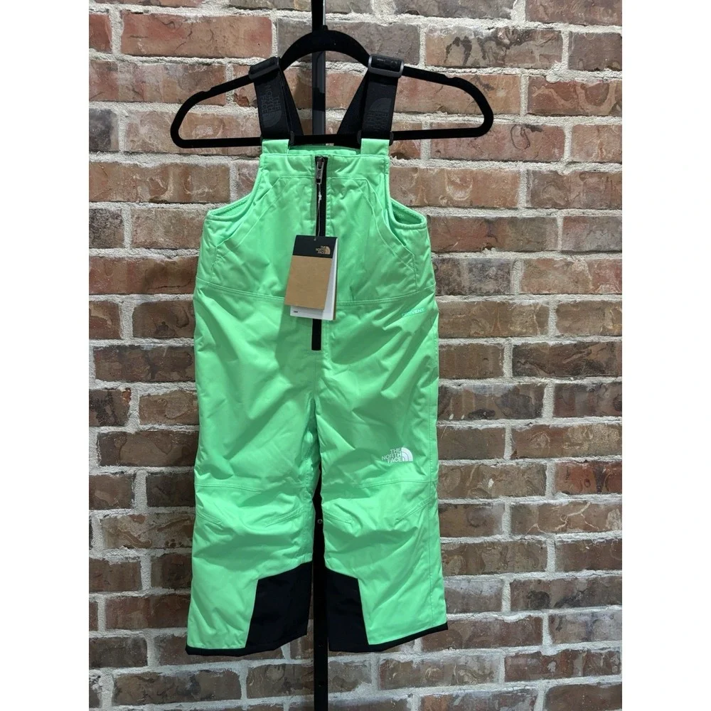 NWT The North Face Kid's Size 4 Freedom Insulated Bib CHLOROPHYLL GREEN Snowsuit